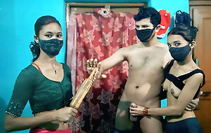 I fuck my wife's best friend tight pussy sexual relations video, viral desi Indian wife's friend fuck cought by wife triune Hindi video