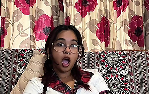 Petite Desi Mia Z reacts to hentai GTS Quisling ep 1