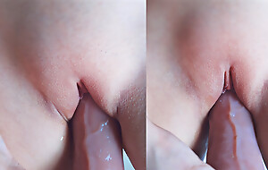 Left side Pussy Stretched Wide by Huge Dildo -  Wet increased by Intense Solo Skit