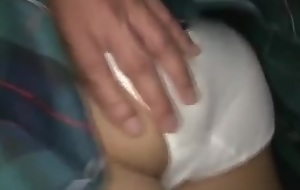 out of bounds hairy ass asian schoolgirl fuck on train&cum on ass