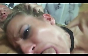 Skinny teen brutally and forcefully face fucked by daddy