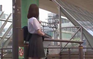 Asian Schoolgirl Stalks and Fucks Motor coach to Orgasm