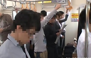 Naughty Japanese teen has lovemaking aloft the train