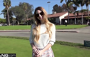 Nadya Nabakova puts their way pussy on display at the golf course