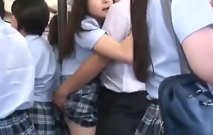 Hungering Japanese school girl fucked on a in the land of the living sensitive bus