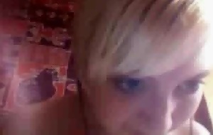 Adorable blonde teen with humble tits poses nude on webcam