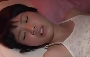 Mini Asian woken hither by old man helter-skelter have sex and spunk on her belly [Japteenx.com]