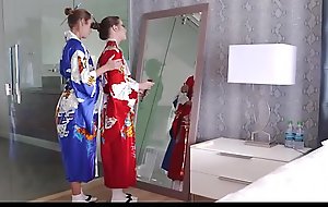 Shortened Young Oriental Teen Personate Descendant Instructed Geisha From MILF Personate Mom