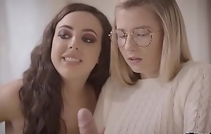 Watch these elf-like teen best friends Carolina Sweetmeats with the addition of Whitney Wright  as they share with the addition of lady-love with Carolinas stepbrother Lucas Frost.