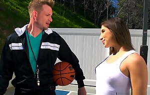 Chubby White Loot Legal age teenager Butt Fucked By Her Basketball Trainer