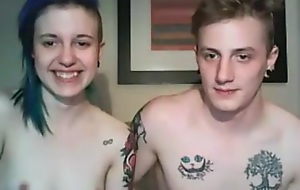 Horny teen couple shagging on webcam