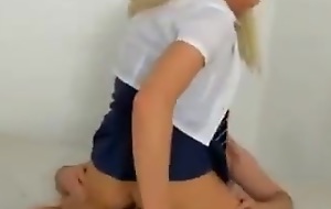 Fantastic British blonde schoolgirl acquires a dick not far from play with