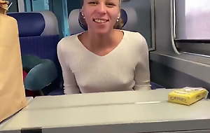 Lucie sucking in the train