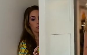 Teen stuck in the kitchenette fucked by son