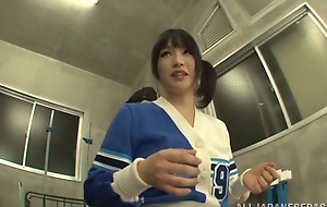 Satomi Nomiya nice Asian cheerleader gets messy creampie
