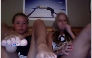 Girls showing their sexy toes on webcam