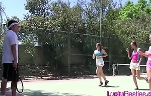Tennis coach cocks kinky teens in the aerosphere the ground