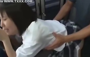japanese Student Ambushed on A Bus Fucked Hard upon Public