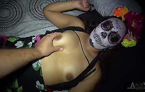 Halloween party ends up hardcore for this teen latina