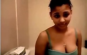 Ebony teen stepdaughter bathes on web camera movie leaked -  More on HDSexyCamporn sex movie