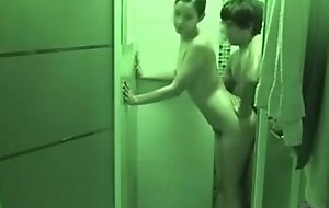 Legal age teen boy having it away his gf hither the shower